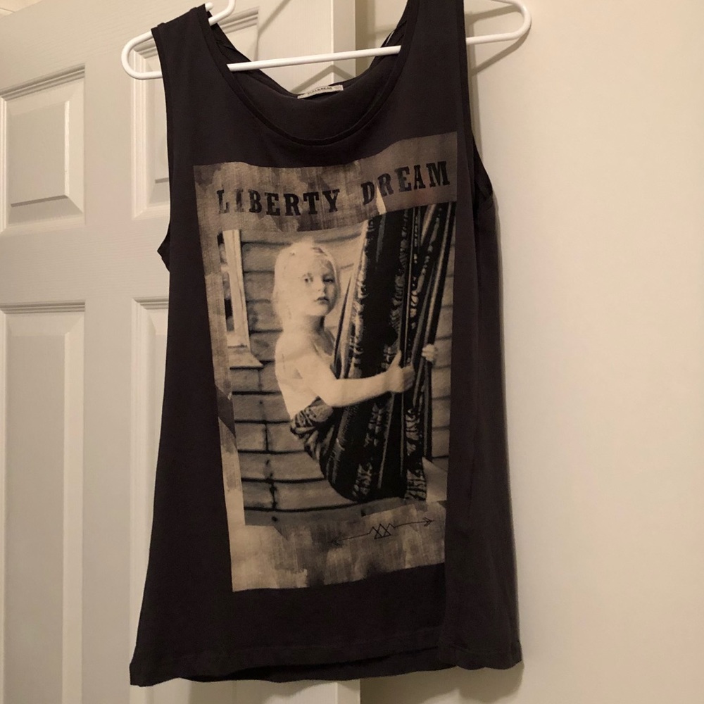 Graphic grey tank top
